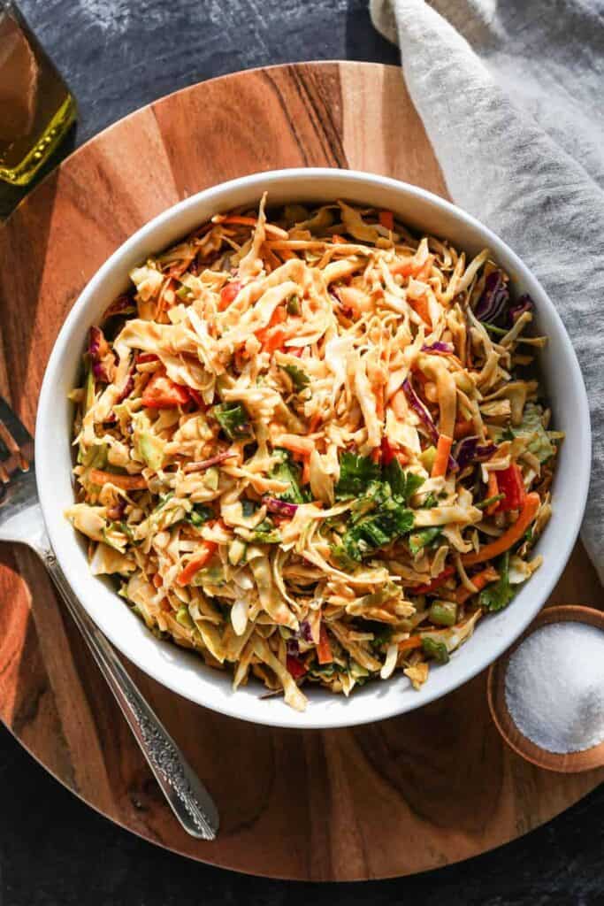 one of our favorite things for hot days is my thai style cabbage salad