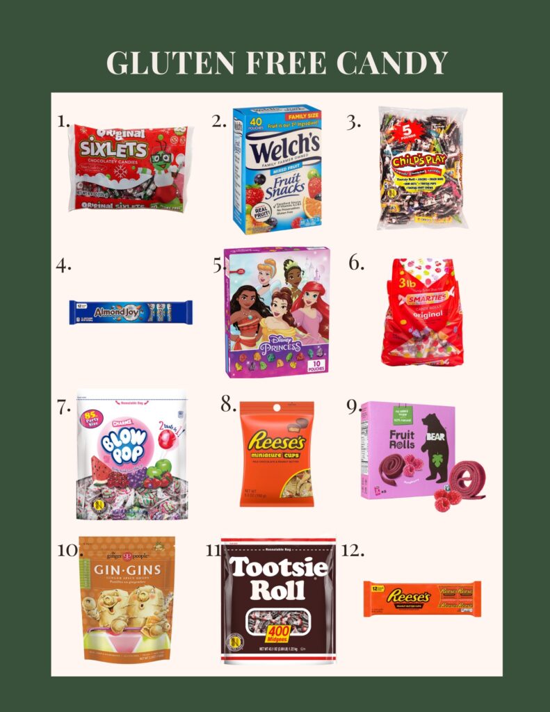twelve gluten free candy ideas to put into gluten free advent calendars